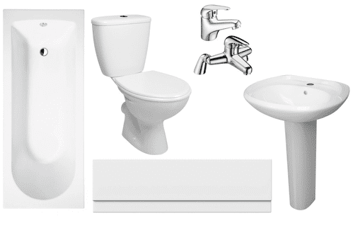 Star Buy Bathroom Suite with Bath - Toilet - Basin Set - Optional Taps & Wastes - by Bathcenter