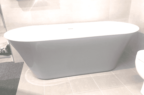 Charlton 1650 x 740mm Double Ended Grey Freestanding Bath - Gloss Grey & White