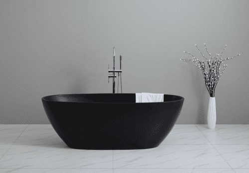 Onyx 1700 x 810mm Matt Black Double Ended Twin Skinned Acrylic Freestanding Bath