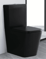 Onyx Matt Black Rimless Close Coupled Toilet inc Soft Close Seat